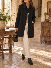 Manteau Élise En Laine À Col Montant