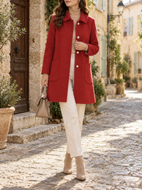 Manteau Élise En Laine À Col Montant
