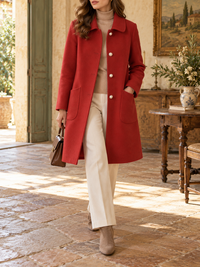 Manteau Élise En Laine À Col Montant
