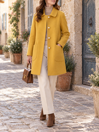 Manteau Élise En Laine À Col Montant
