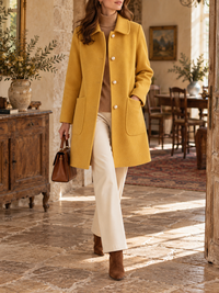 Manteau Élise En Laine À Col Montant