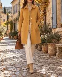 Manteau Élise En Laine À Col Montant